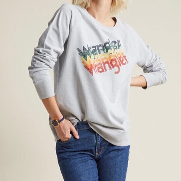 Wrangler x ModCloth Sweatshirt XS Pullover Vintage Text Graphic Long Sleeve - Picture 6 of 11